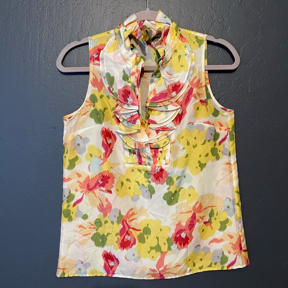 Silk floral blouse